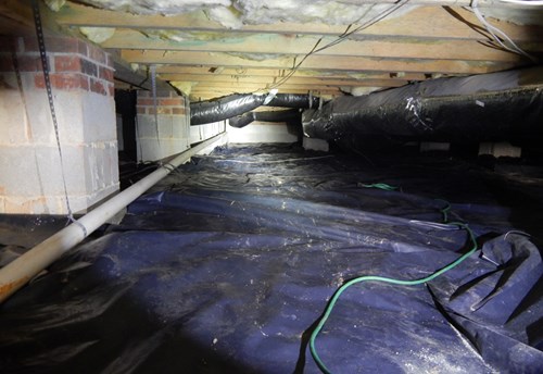Crawlspace With encapsulation after cleanup
